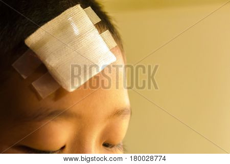 Wound on head of child.Close up and concept for health