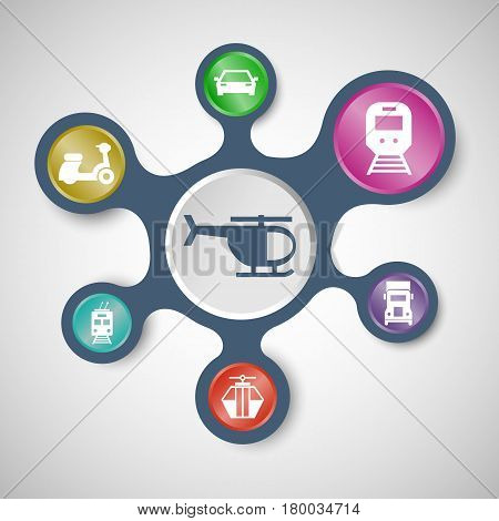 Transportation infographic templates with connected metaballs, stock vector