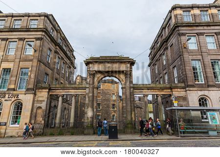 Regents Bridge In Edinburgh, Scotland, Uk