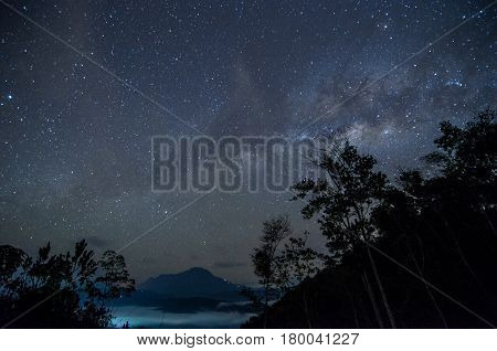 Chasing the stunning milky way located Telipok Hilll, Sabah Borneo, Malaysia