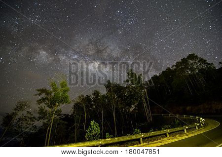 Chasing the stunning milky way located Telipok Hilll, Sabah Borneo, Malaysia