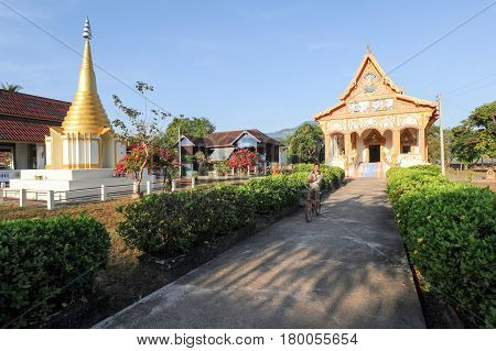 Buddhist Temple Of Champasak On Laos