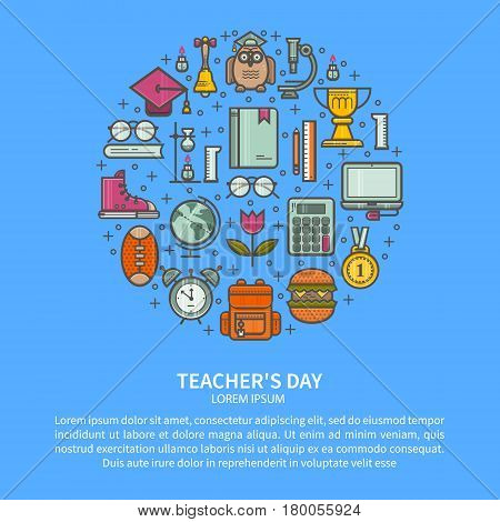 Simple illustration of Teacher appreciation. The concept of education. Vector in a linear style.