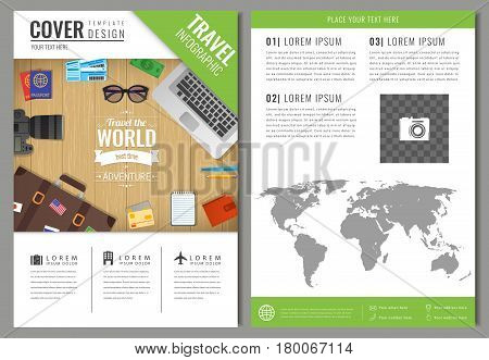 Travel brochure design. Template for Travel and Tourism concept. Vector illustration