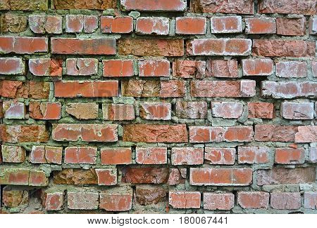 Background of red old vintage brick wall