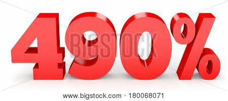 Four Hundred And Ninety Percent. 490 %. 3D Illustration.