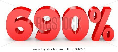 Six Hundred And Ninety Percent. 690 %. 3D Illustration.