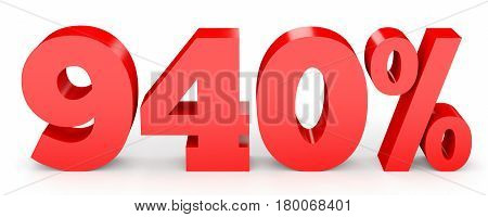 Nine Hundred And Forty Percent. 940 %. 3D Illustration.