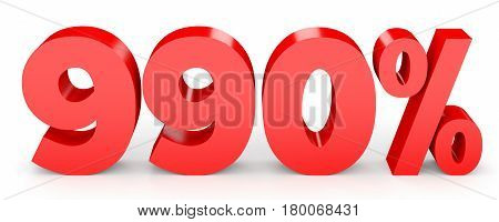 Nine Hundred And Ninety Percent. 990 %. 3D Illustration.