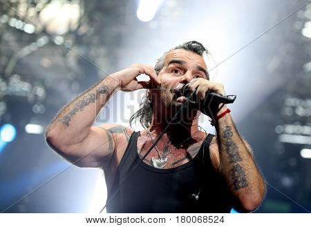 Padua Padova, Pd, Italy - March 29, 2017: Piero Pelu The Vocalist Of Litfiba An Italian Rock Band On
