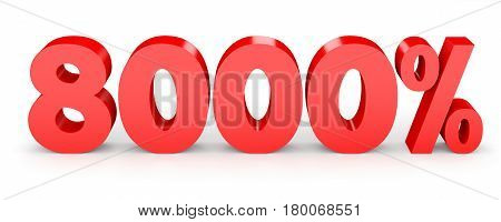 Eight Thousand Percent. 8000 %. 3D Illustration.