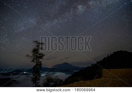 Chasing the stunning milky way located Telipok Hilll, Sabah Borneo, Malaysia