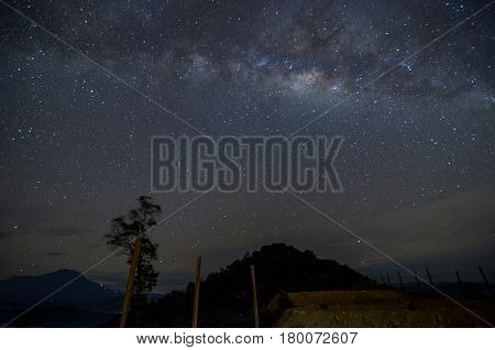 Chasing the stunning milky way located Telipok Hilll, Sabah Borneo, Malaysia