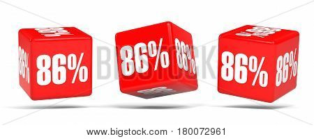 Eighty Six Percent Off. Discount 86 %. Red Cubes.