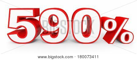 Five Hundred And Ninety Percent. 590 %. 3D Illustration.