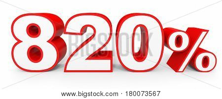 Eight Hundred And Twenty Percent. 820 %. 3D Illustration.