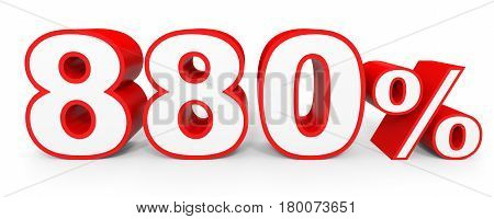 Eight Hundred And Eighty Percent. 880 %. 3D Illustration.