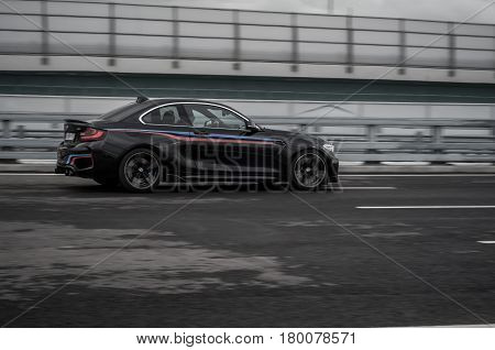 Russia, Moscow - September 24, 2016. Bmw M2 Sports Car With Performance Pack, Front-side View
