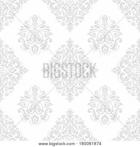 Damask vector classic light pattern. Seamless abstract background with repeating elements. Orient background