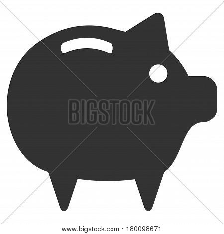 Piggy Bank vector icon. Flat gray symbol. Pictogram is isolated on a white background. Designed for web and software interfaces.