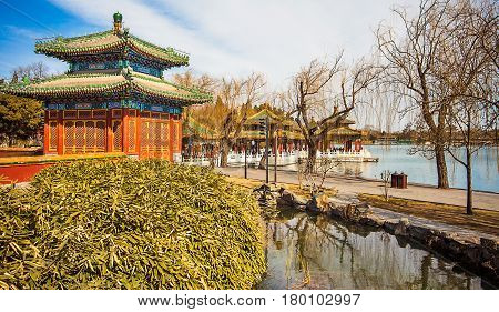 Building in the Beihai Park in Beijing China Asia