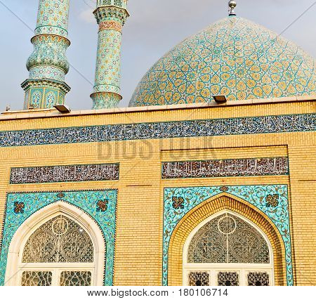 In Iran  And Old Antique Mosque    Minaret