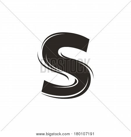 Stylish illustration of letter S blended with hair that can be used for a logo or as isolated graphic element