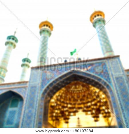 In Iran  And Old Antique Mosque    Minaret