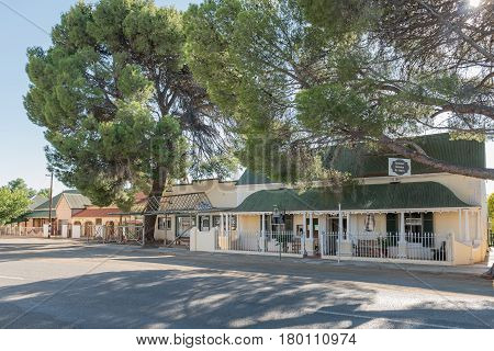 PHILIPPOLIS SOUTH AFRICA - MARCH 21 2017: A street scene with several historical buildings in Philippolis the oldest town in the Free State Province