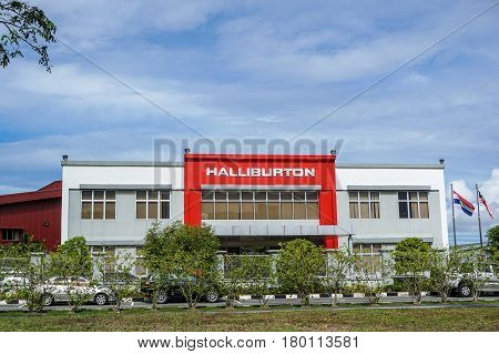 Labuan,Malaysia-Apr 5,2017:Halliburton international oil and gas company office in Labuan,Malaysia on 5th April 2017.Halliburton is one of the world's largest providers of products and services to the energy industry.