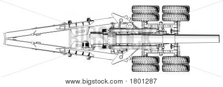 203 Mm houfnice - pohled shora