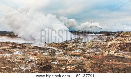 Gunnuhver Hot Springs In Iceland