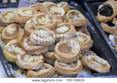 Fresh Traditional Czech Round Sweet Cakes