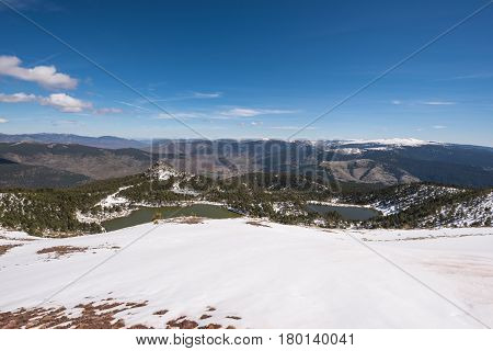 Winter Landscape Of Neila Lagoons Park In Burgos Demanda Mountain Range Castilla Y Leon Spain.
