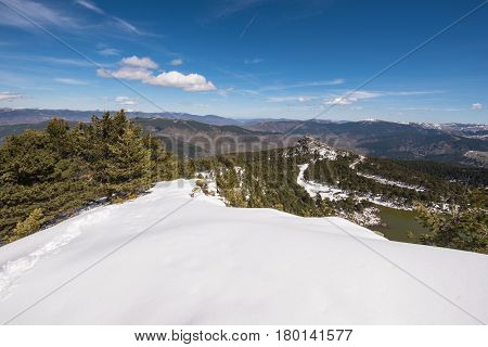 Winter Landscape Of Neila Lagoons Park In Burgos Demanda Mountain Range Castilla Y Leon Spain.