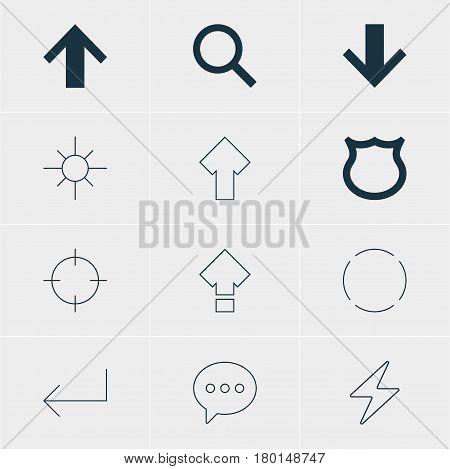 Vector Illustration Of 12 User Icons. Editable Pack Of Displacement, Seek, Accsess And Other Elements.