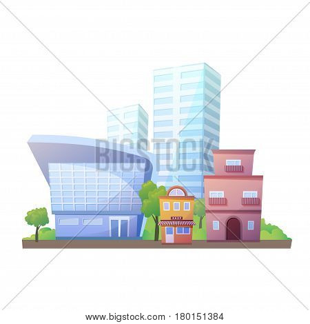 Urban landscape isolated on a white background. Vector illustration