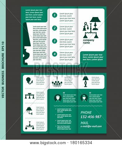 Business Brochure Template With Lamps And Chandeliers.