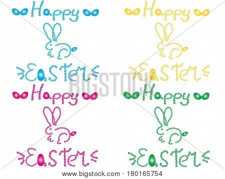Happy easter With a rabbit and eggs