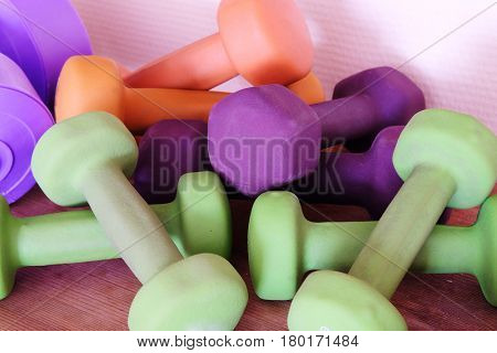 Dumbbells close up