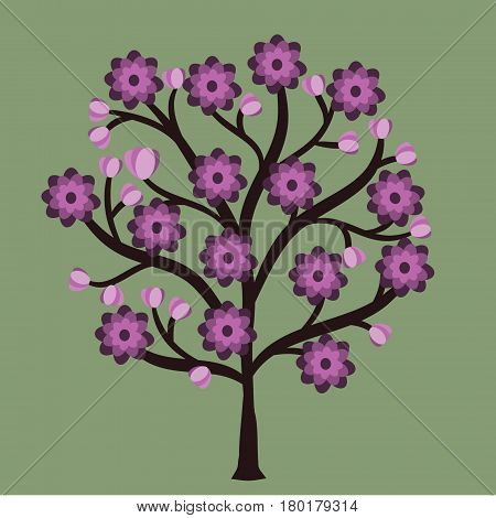 tree flowers  summer ornament pattern background abstraction