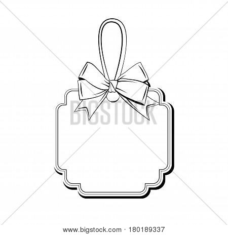 Blank monochrome ribbon banners with contour of label. isolated vector illustration
