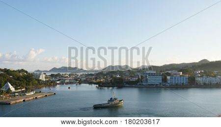Castries, St. Lucia waterfront 
Coastal view of Castries, Sta. Lucia, West Indies