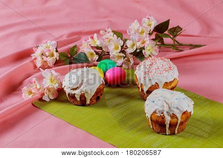 Beautiful Traditional Easter Cake Kulich