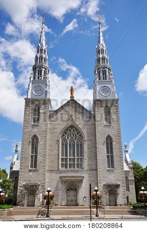 Cathedrale Notre Dame in downtown Ottawa, Ontario, Canada