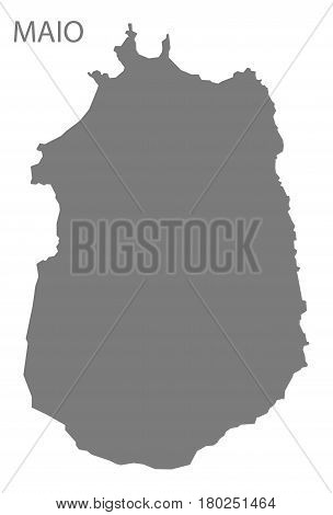 Maio Cape Verde Municipality Map Grey Illustration Silhouette