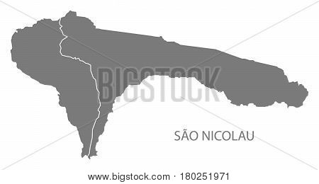 Sao Nicolau Cape Verde Municipality Map Grey Illustration Silhouette