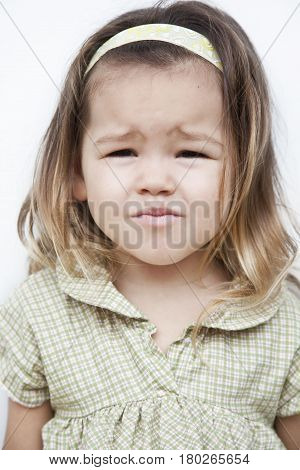 Portrait of a capricious girls face