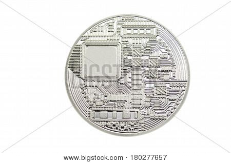 Shiny Bitcoin Coin On Clear White Background