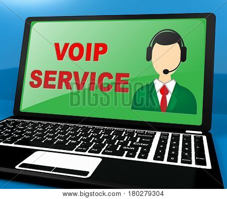 Voip Service Shows Internet Help 3D Illustration